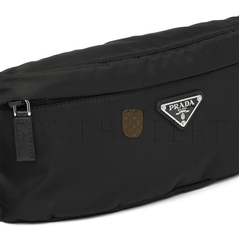 Pra*a re-nylon and saffiano leather belt bag 2vl034 (26*12cm)